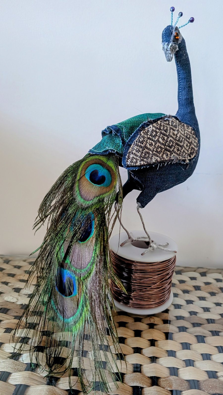 Peacock soft sculpture ornament decoration 