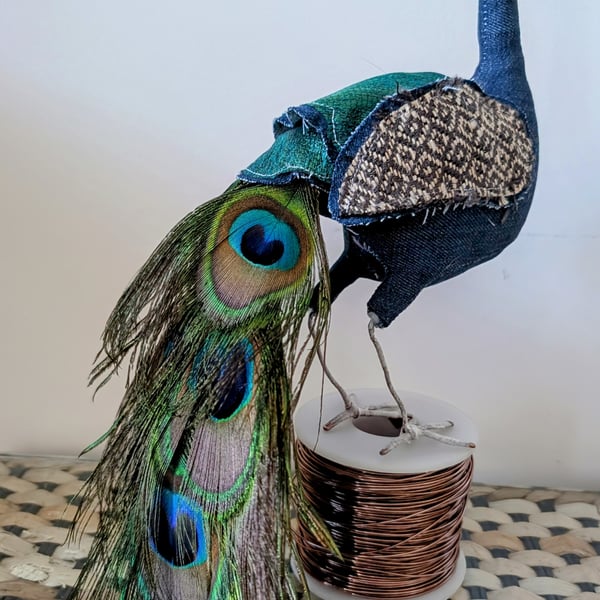 Peacock soft sculpture ornament decoration 