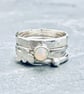 Silver Stack Ring, Opal stack ring, cloud ring, stack ring, Opal, - Image 10