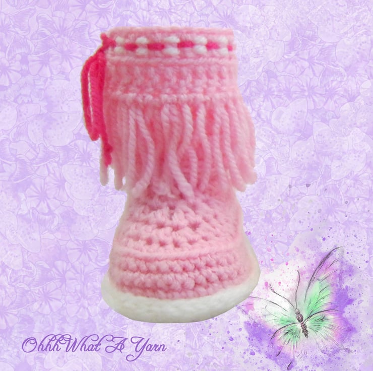 Pink moccasin boots deals