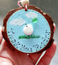 Thank You Teacher Ornament, Handmade Sea Glass Bird Gift