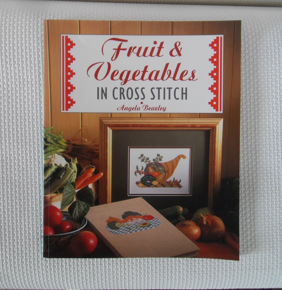 SOLD Fruit and vegetables in Cross Stitch book by Angela Beazley