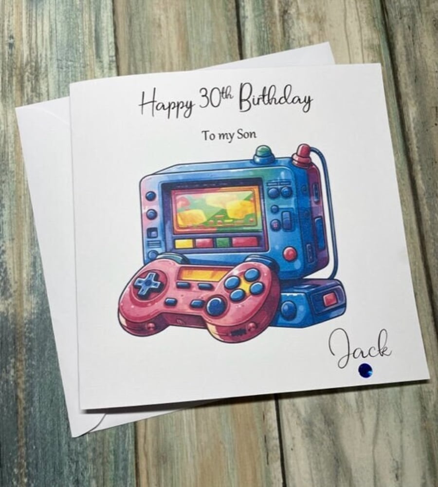 Gaming Console Birthday Card For Him For Her Happy Birthday Son Brother Grandson