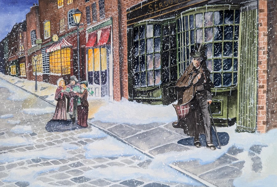 A Christmas Carol Scrooge A4 Watercolour Print
