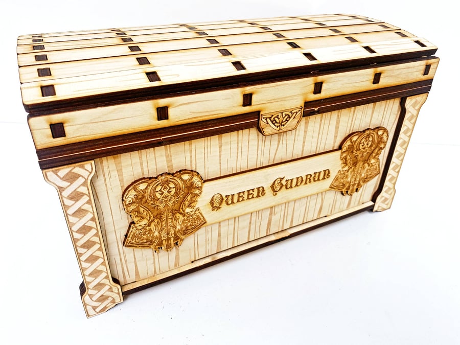 Viking Treasure Chest. Large box chest for celtic, northman, norse, vikings