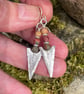 silver arrowhead tribal earrings with jasper - Image 2