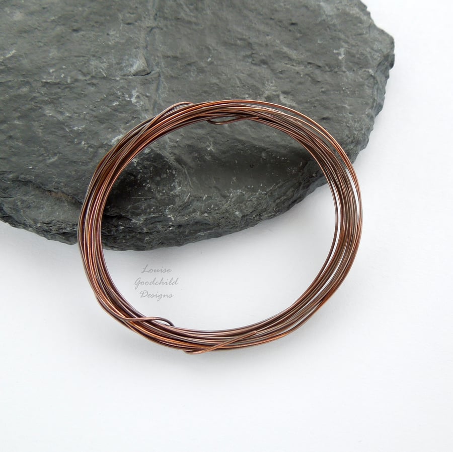 Antique copper wire, hand patinated, 0.6mm oxidised wire jewellery crafts