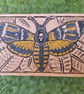 Death Head Hawk Moth Hand Tooled Leather Topped Jewellery or Trinket Box  - Image 2