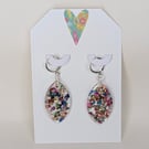 Oval Shaped Resin Earrings
