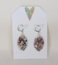 Oval Shaped Resin Earrings