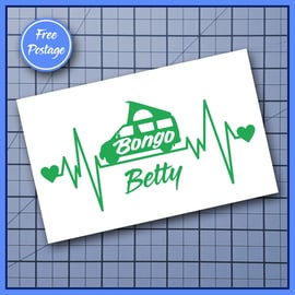 Mazda Bongo Campervan Personalized Heartbeat Vinyl Decal! 