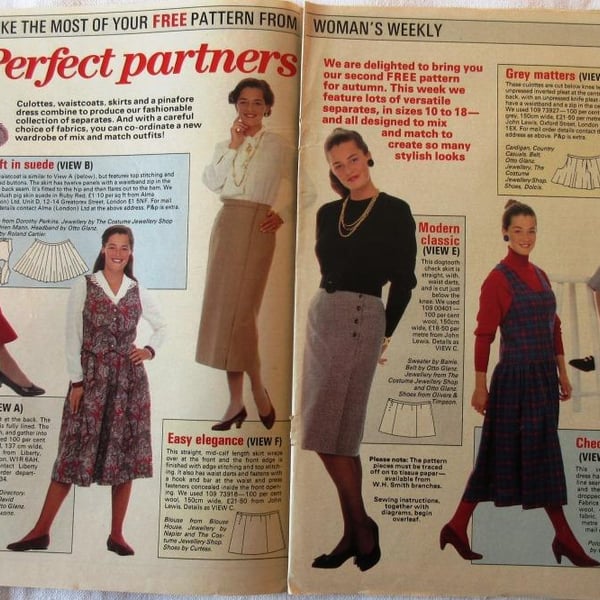 A multi-size sewing pattern for women's separates (Woman's Weekly)