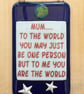 Handmade Glass Mum, Dad or Nan You Mean The World To Me Hanging Picture - Image 3
