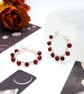 Garnet Earrings - Sterling Silver Garnet Earrings, Red Moon Garnet Earrings