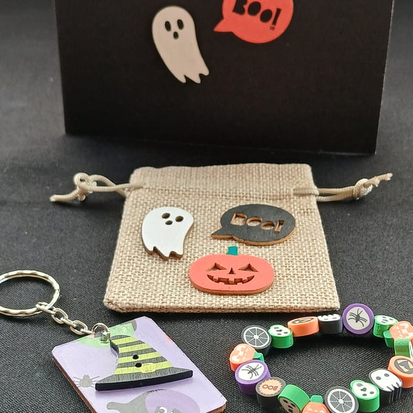 Handmade Halloween bracelet and keyring 