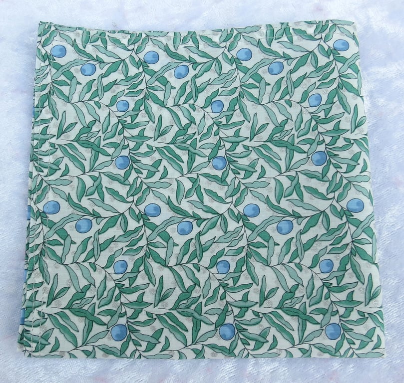 Liberty Tana Lawn handkerchief, ladies handkerchief, London, organic, festive
