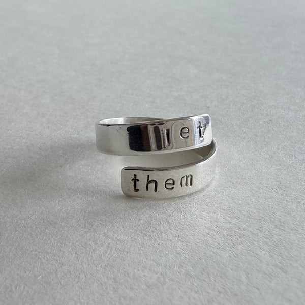 Sterling silver ‘let them’ wrap ring 