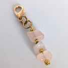 Rose Quartz Zipper Pull, Planner Charm, Journal Accessory