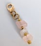 Rose Quartz Zipper Pull, Planner Charm, Journal Accessory
