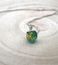 green and gold leaf glass pendant necklace - Image 3