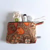 Make up or toiletries bag in a vintage Morris and Co autumnal Golden Lily print.