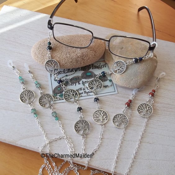 Tree of Life Glasses Chain, Eye Jewellery, Sunglasses Cord, Various Beads