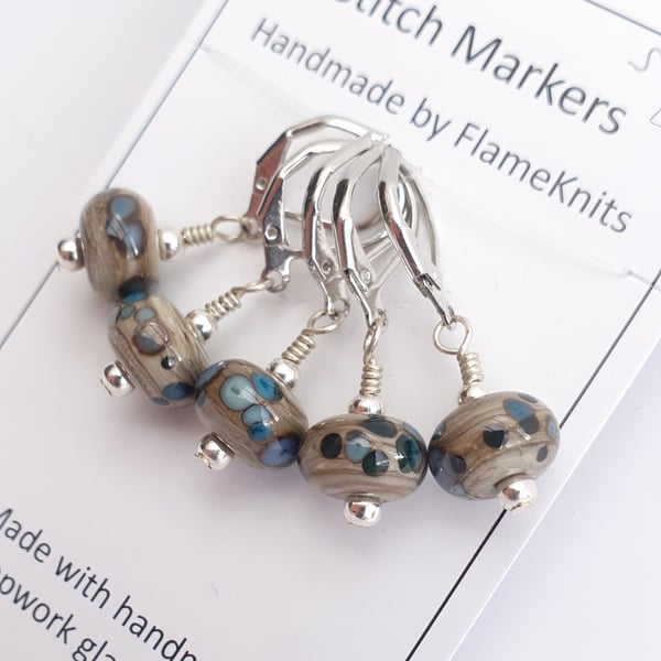 Lampwork Stitch Markers - Riverbed