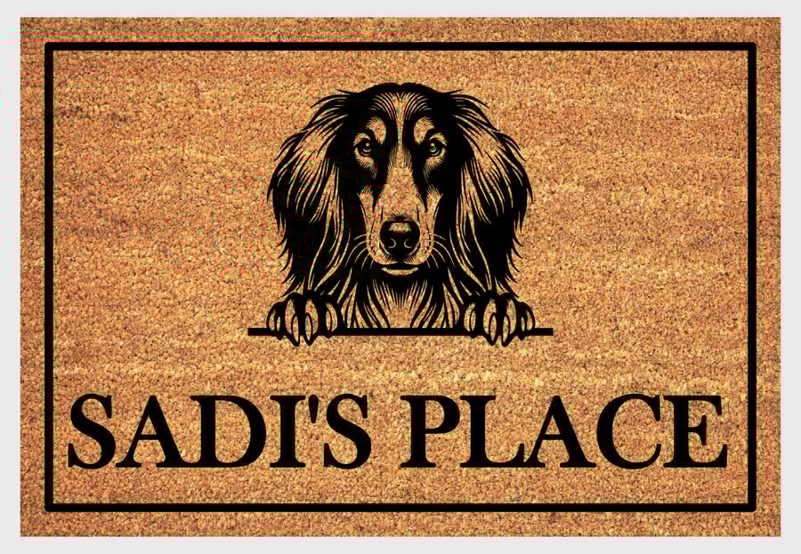 Saluki Door Mat - Personalised Saluki Welcome Mat - 3 Sizes