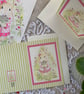 Daisies, Sweet peas and Bunny - Blank Card - Image 2