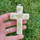 Green Butterfly, Ceramic Cross Decoration