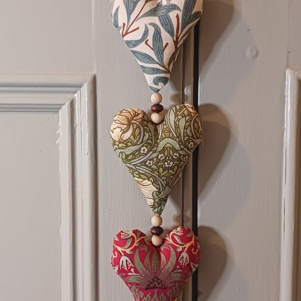 Hanging Heart Decoration - William Morris Fabrics Classic Multi
