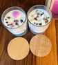 Seychelles scented soy candle in a glass jar with a wooden lid 