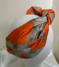 Winnie - Orange & Mink 40s Style Wide Turban Headband
