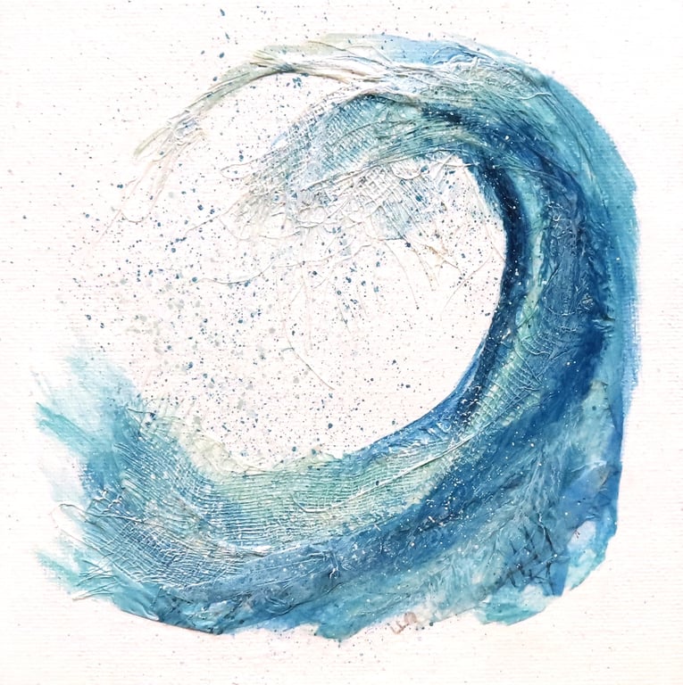 Spindrift & Spume III coastal wave mixed media art small scale picture series