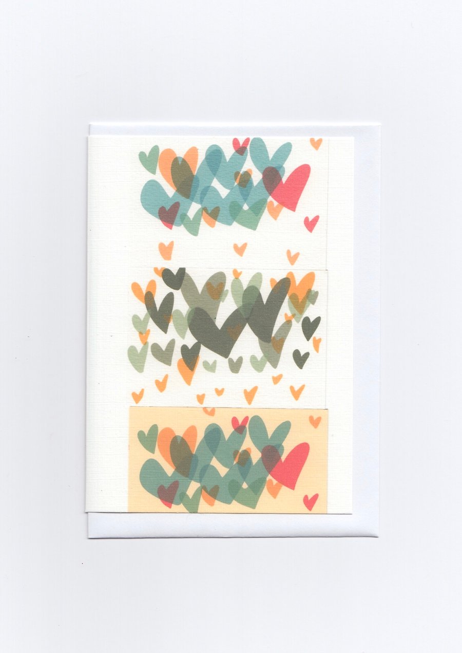 Rainbow Heart Print Greeting Card