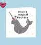 Narwhal birthday card, - Image 4