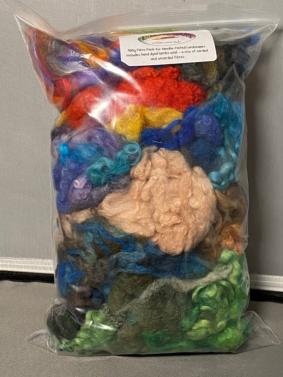 100g Hand dyed textured fibres