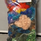 100g Hand dyed textured fibres