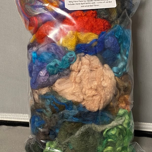 100g Hand dyed textured fibres