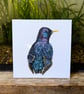 Male Starling Bird Acrylic Portrait Painting  - Image 1