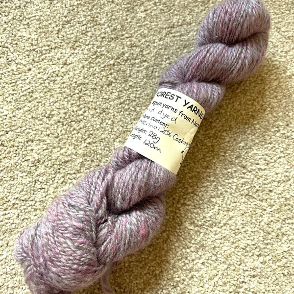 HANDSPUN MERINO & CASHMERE YARN, HAND DYED, 28g
