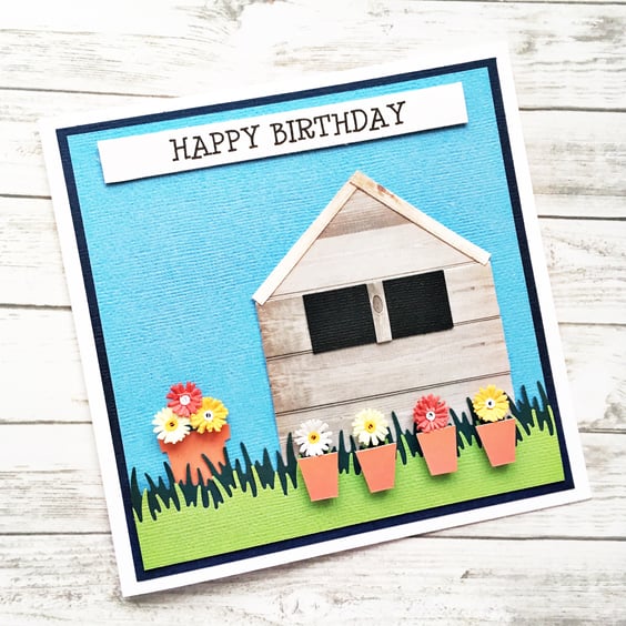 Birthday card - garden shed - boxed option
