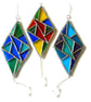 Stained Glass Diamond Suncatcher Handmade Turquoise Purple Triangles  - Image 7