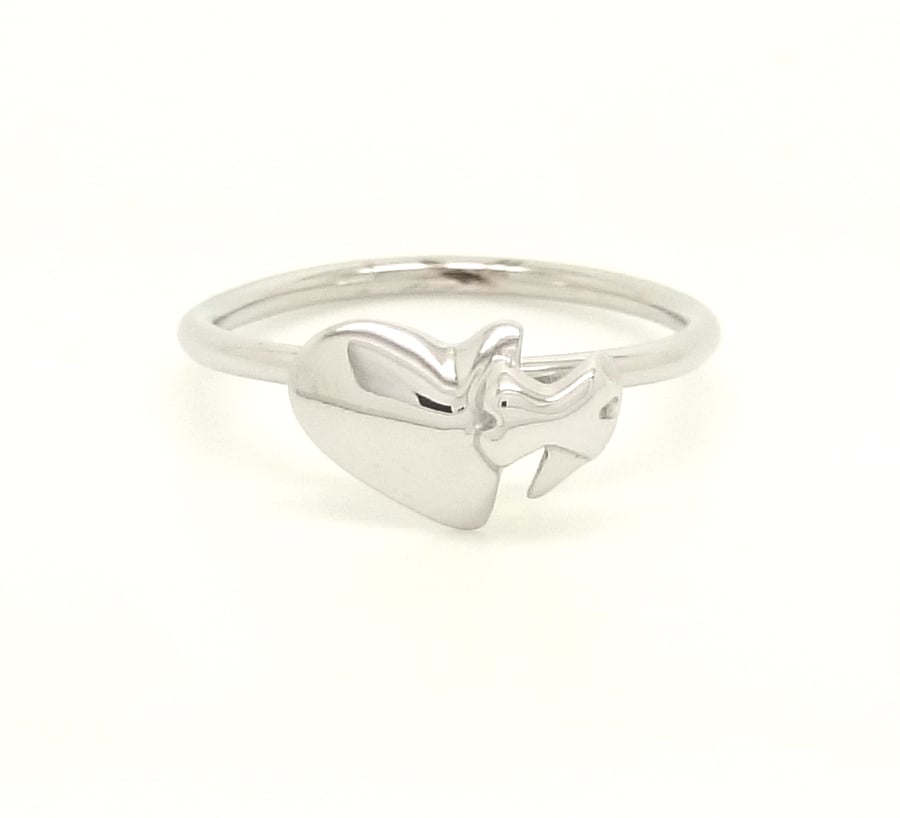  Heart Sterling Silver Ring 