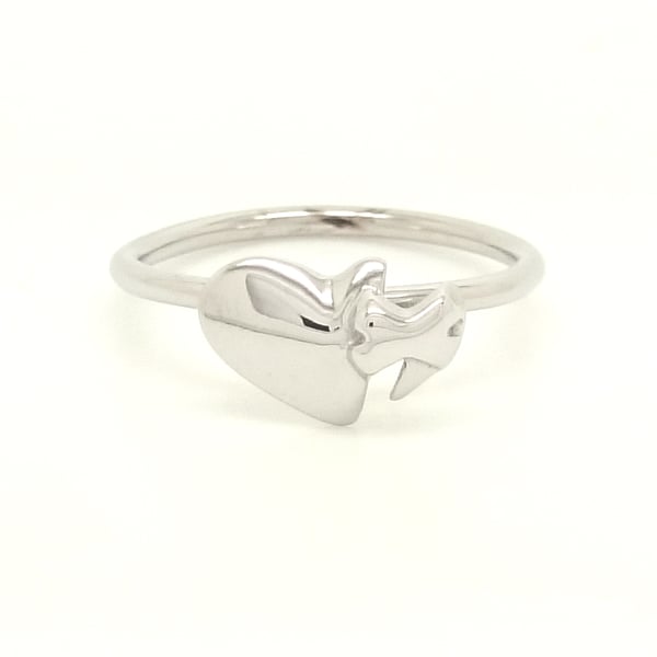  Heart Sterling Silver Ring 
