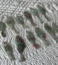 12 Free Motion Embroidered Green Leaf Organza Embellishments Card Making  - Image 2