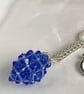 Handbag Charm, Egg Shaped Blue Crystal with a Chainmaille Chain and Keyring - Image 5