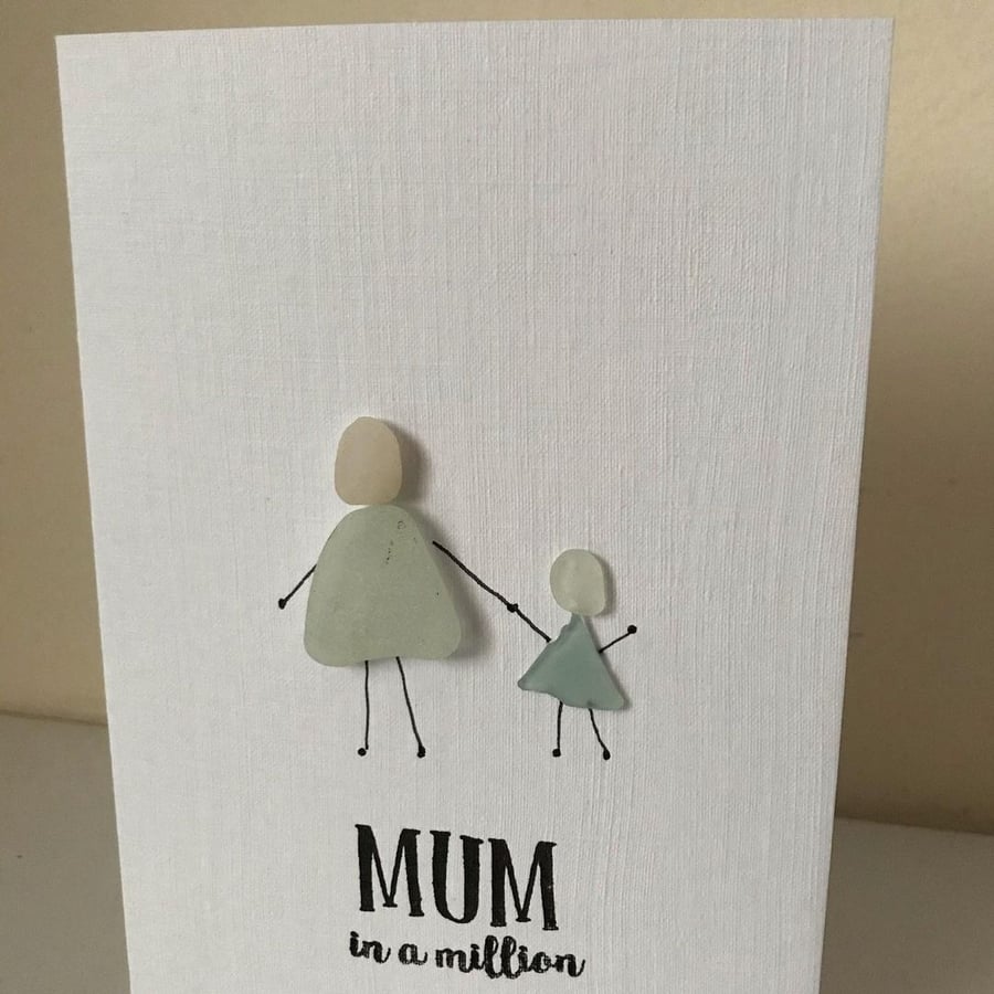 Sea Glass People  - Mum in a Million - greetings card