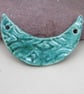 Jade Green Celtic Ceramic Crescent Bib Pendant - Image 1