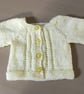 Lemon yellow baby cardigan new born - Image 1